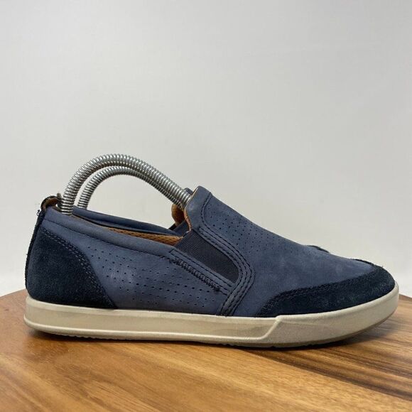 Ecco Men's Collin 2.0 Loafer Size 5-5.5 Slip On Blue Shoe Perforated Leather - Picture 1 of 8
